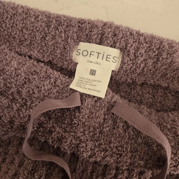 NWT Softies Waffle Marshmallow Boatneck Lounge Set Pajamas PJs Fleece Driftwood - Picture 7 of 7